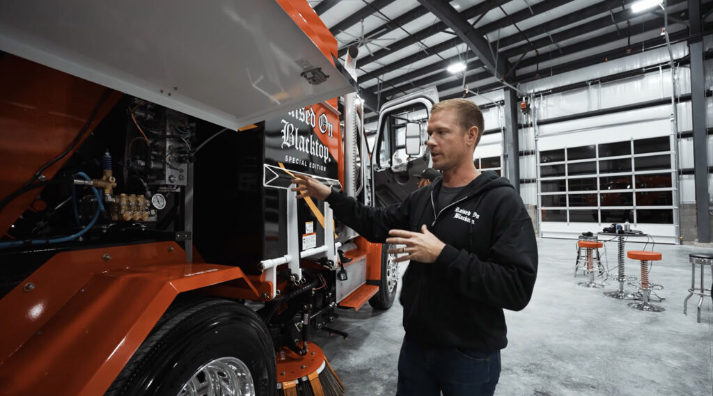 XBroom mechanical street sweeper walkaround showing heavy duty sweeper designed for asphalt milling cleanup and road construction sweeping