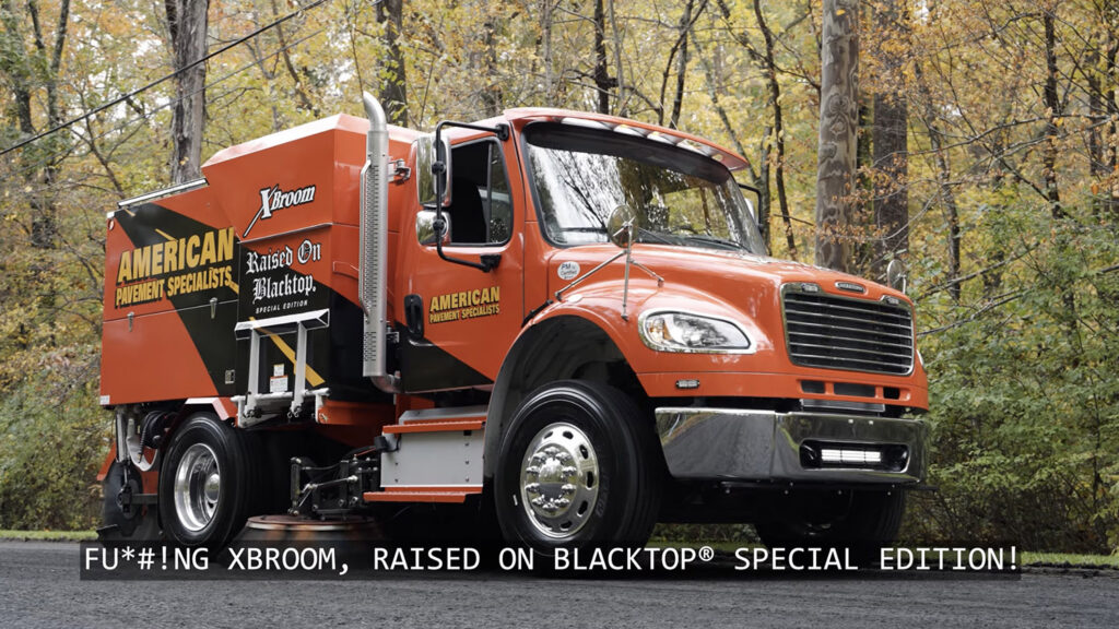 XBroom mechanical street sweeper delivered to American Pavement for asphalt milling cleanup and road construction sweeping